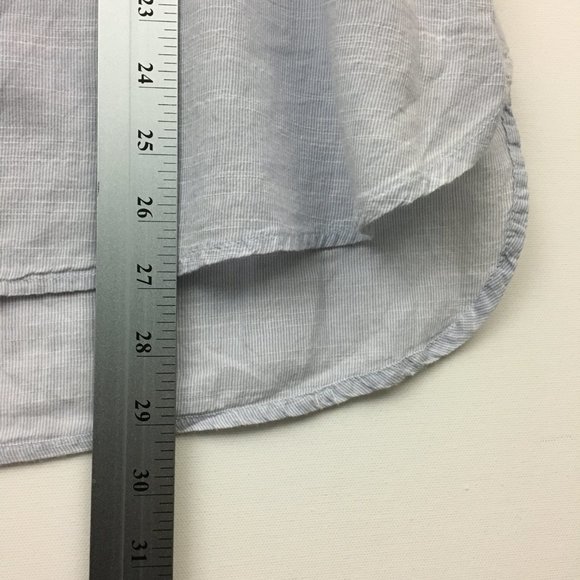 Zara Womens Size S Button Up Shirt Short Sleeve Light Blue Cotton Blend - Picture 11 of 12